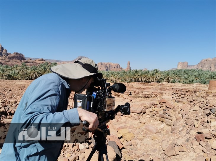 Filming in the oasis, AlUla